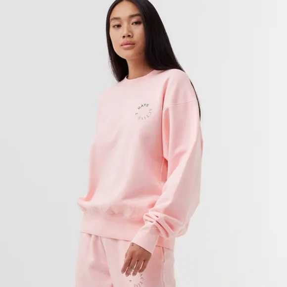 7 Days Active Pink Crewneck Sweatshirt - Picture 1 of 9